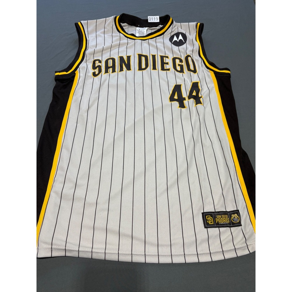 San Diego Padres Joe Musgrove 44 Pinstripe Jersey Tank Top Mens Large Cotapaxi